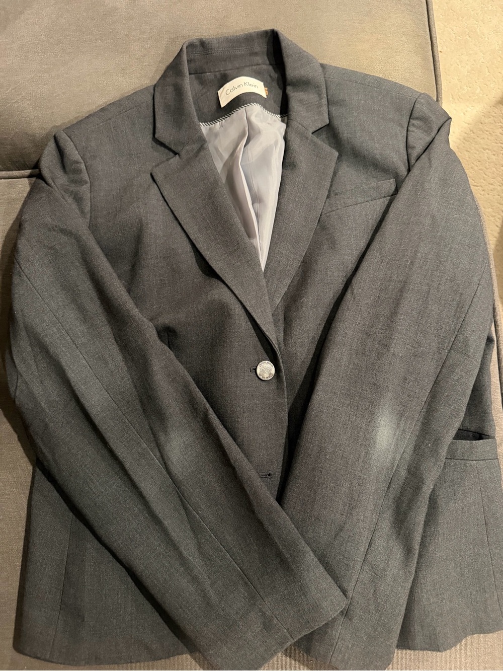 Calvin Klein Women's Gray Tailored Skirt Suit & Blazer